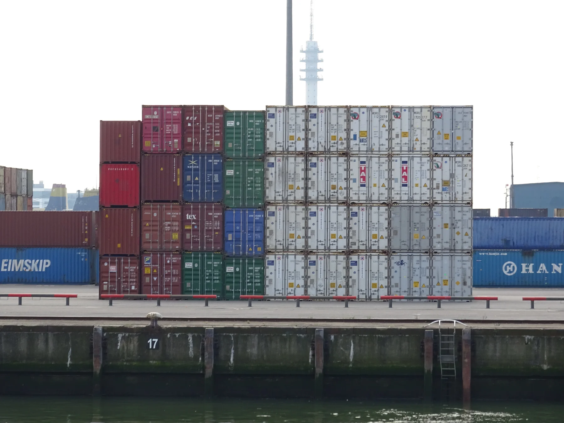 Shipping containers arranged at the Port of Rotterdam