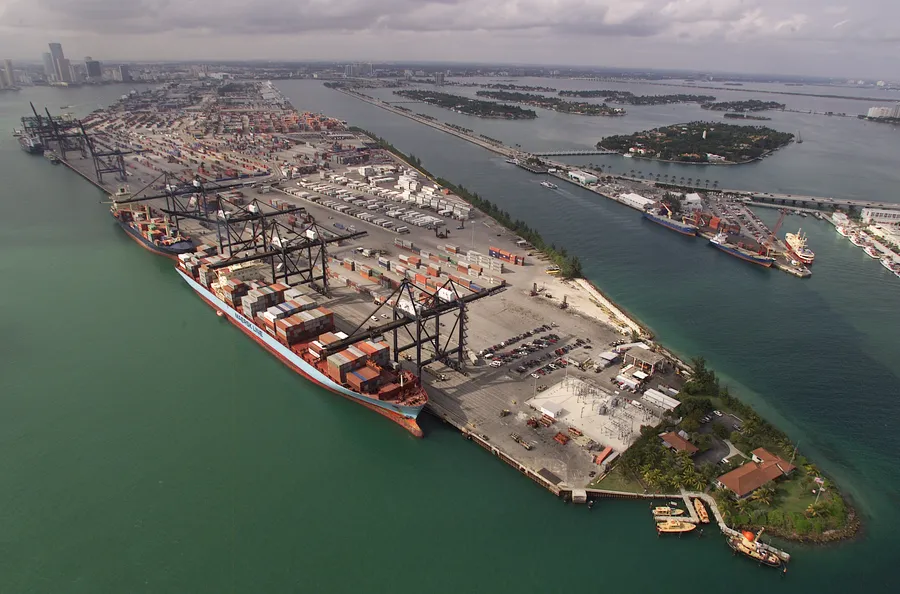 Aerial photograph of the Port of Miami Container Port